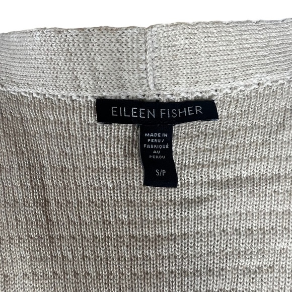 Eileen Fisher women’s beige waffle knit long sleeve cardigan S - Picture 6 of 9